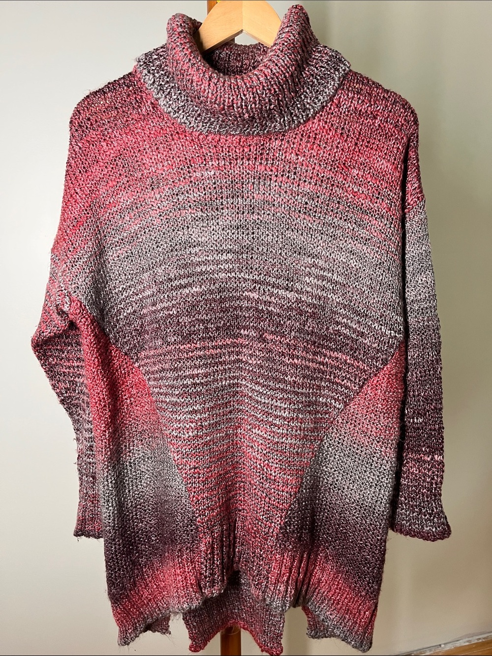 Parkhurst Ombre Cowlneck Sweater - Pink and Gray